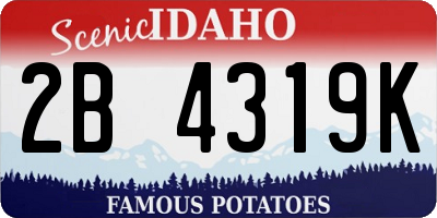 ID license plate 2B4319K
