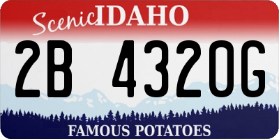 ID license plate 2B4320G