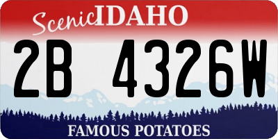 ID license plate 2B4326W