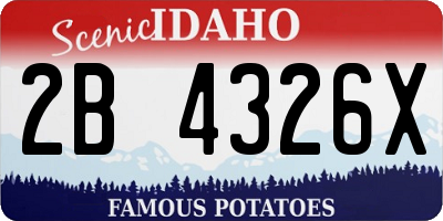 ID license plate 2B4326X