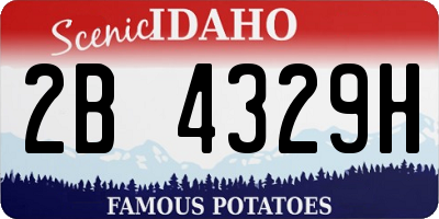 ID license plate 2B4329H