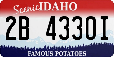 ID license plate 2B4330I