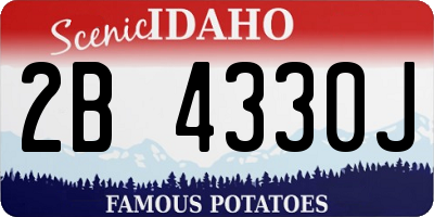 ID license plate 2B4330J