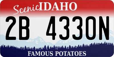 ID license plate 2B4330N