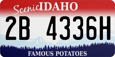 ID license plate 2B4336H