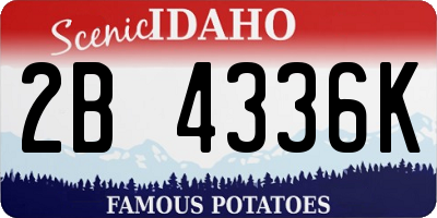 ID license plate 2B4336K