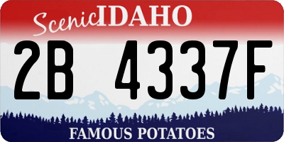 ID license plate 2B4337F