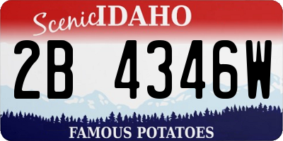 ID license plate 2B4346W