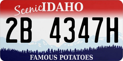 ID license plate 2B4347H