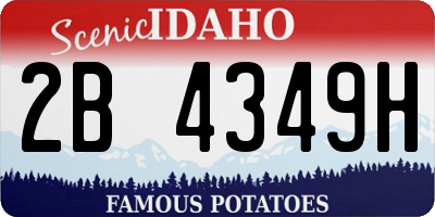 ID license plate 2B4349H