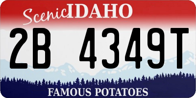 ID license plate 2B4349T