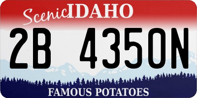 ID license plate 2B4350N