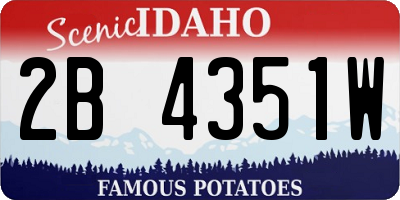 ID license plate 2B4351W