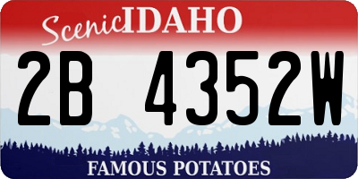 ID license plate 2B4352W