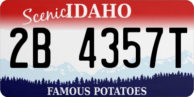 ID license plate 2B4357T