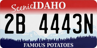 ID license plate 2B4443N