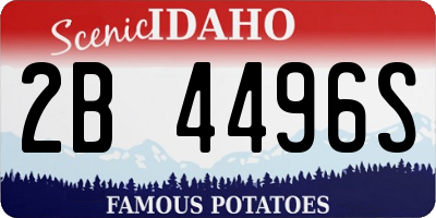 ID license plate 2B4496S