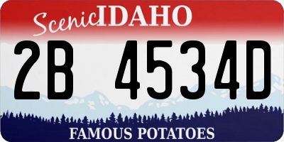 ID license plate 2B4534D