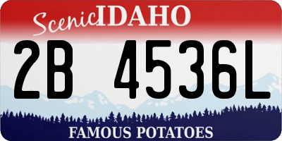ID license plate 2B4536L