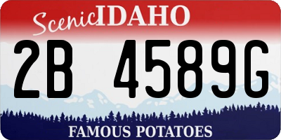 ID license plate 2B4589G