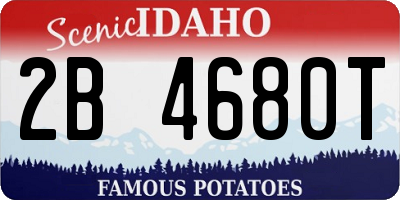 ID license plate 2B4680T