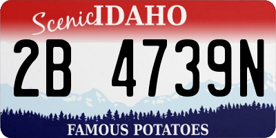 ID license plate 2B4739N