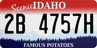 ID license plate 2B4757H