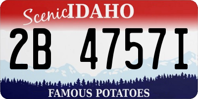 ID license plate 2B4757I