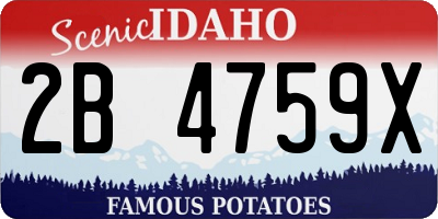 ID license plate 2B4759X