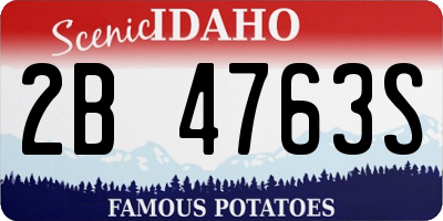 ID license plate 2B4763S