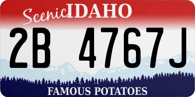 ID license plate 2B4767J