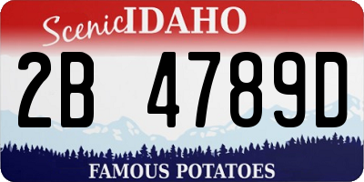 ID license plate 2B4789D