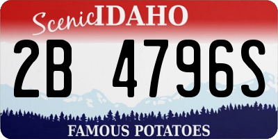 ID license plate 2B4796S