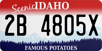 ID license plate 2B4805X