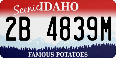 ID license plate 2B4839M