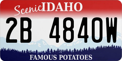 ID license plate 2B4840W