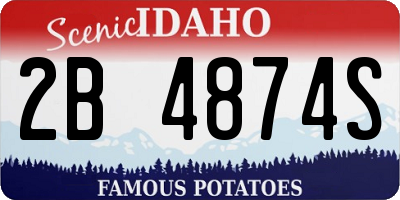 ID license plate 2B4874S