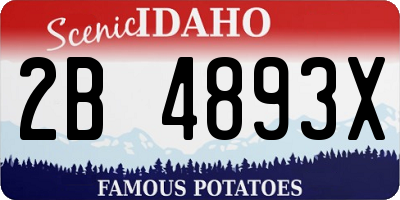 ID license plate 2B4893X