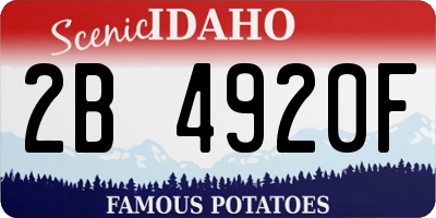 ID license plate 2B4920F