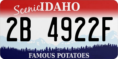 ID license plate 2B4922F