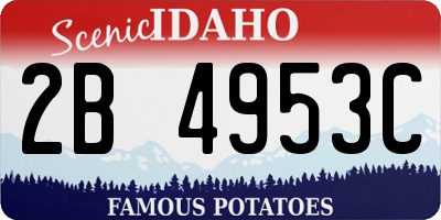 ID license plate 2B4953C