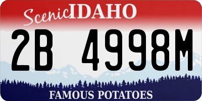 ID license plate 2B4998M