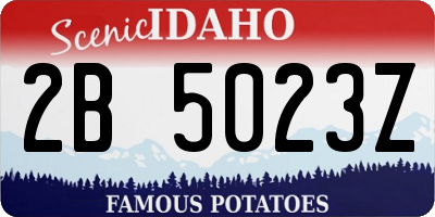 ID license plate 2B5023Z