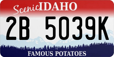 ID license plate 2B5039K