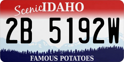 ID license plate 2B5192W