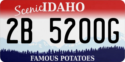 ID license plate 2B5200G