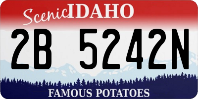 ID license plate 2B5242N