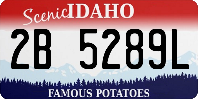 ID license plate 2B5289L