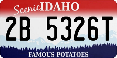 ID license plate 2B5326T