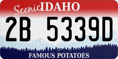 ID license plate 2B5339D